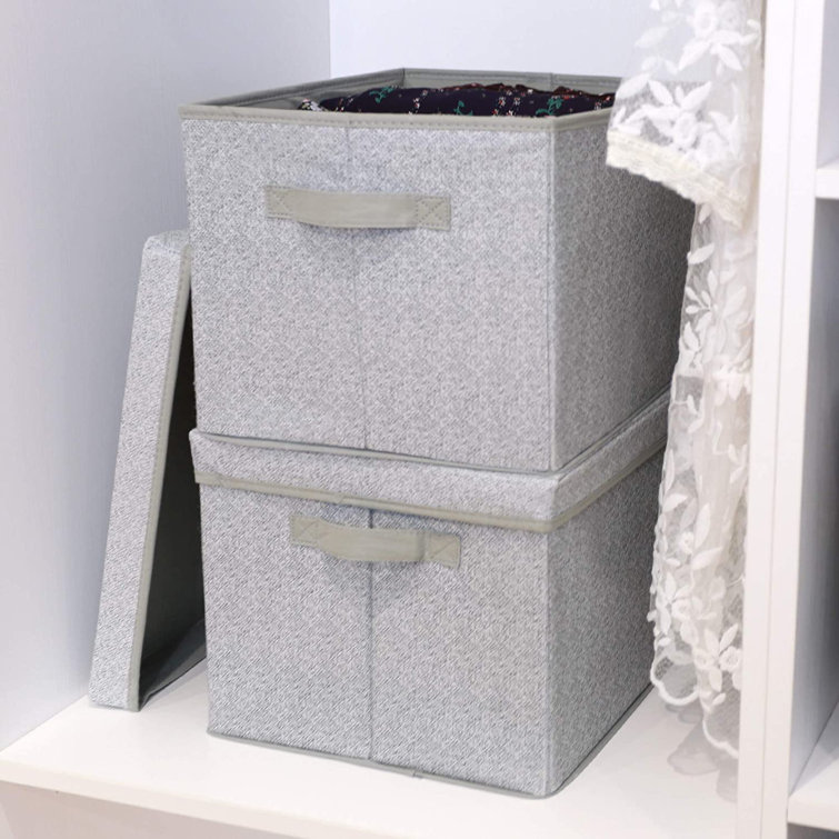 Rebrilliant Storage Bins For Closet With Lids And Handles, Rectangle